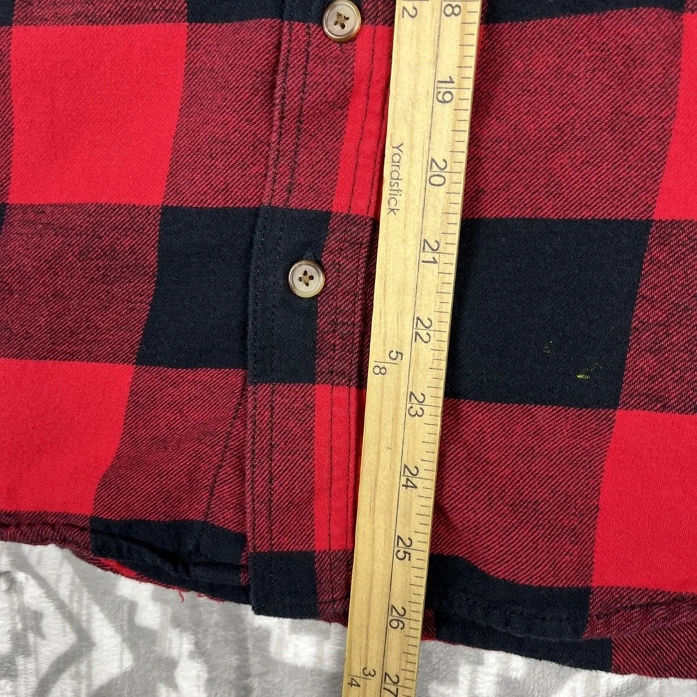 Old Navy Flannel‎ Shirt Mens M Red Buffalo Plaid 100% Cotton Classic Lumberjack